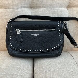 Henri Bendel Black Crossbody Bag with Silver Accents